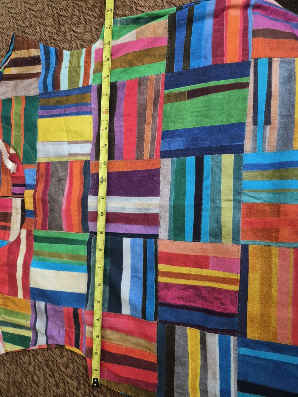 Colorful Striped Patchwork Sleeveless Tunic - Picture 5 of 6